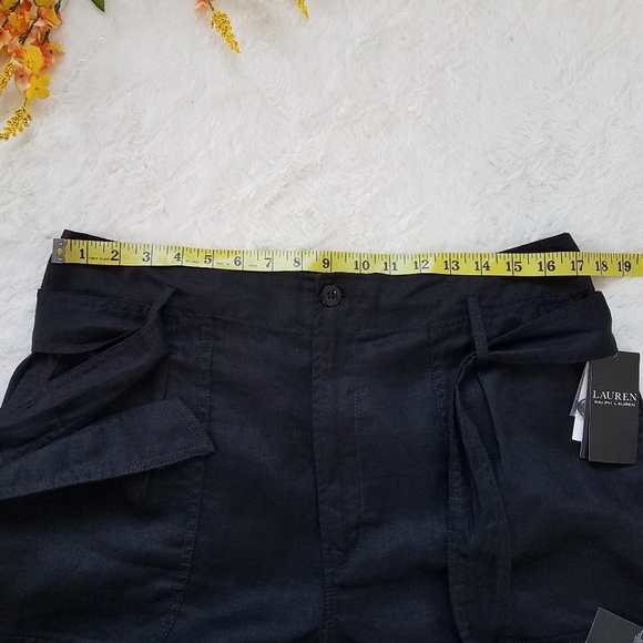 Lauren Ralph Lauren Belted Linen Shorts - Picture 4 of 11